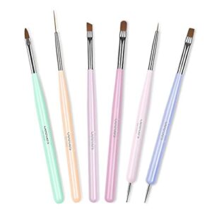 Beetles Pastel Gel Nail Polish Kit with Gel Base Top Coat 20Pcs Easter Macaron Colors Collection Bright Solid Sparkle Colors with Nail Art Brushes Set Gel Polish Nail Art Design Pen Painting Tools