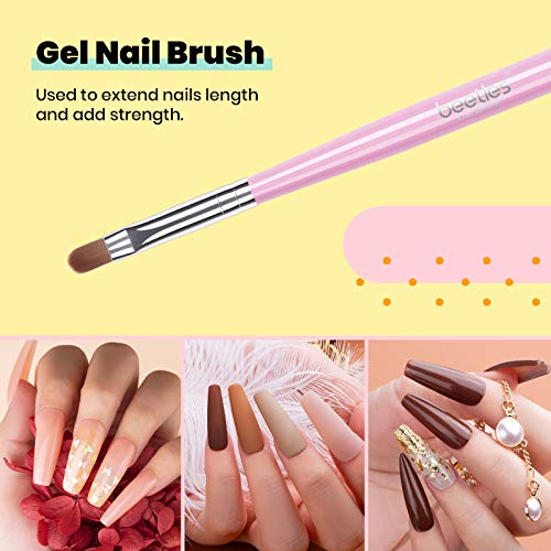 Beetles Pastel Gel Nail Polish Kit with Gel Base Top Coat 20Pcs Easter Macaron Colors Collection Bright Solid Sparkle Colors with Nail Art Brushes Set Gel Polish Nail Art Design Pen Painting Tools - Image 7