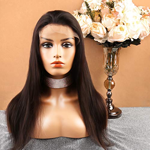 Bella Hair 150% Density Straight Full Lace Human Hair Wigs Pre Plucked Natural Hairline and Bleached Knots Remy Virgin Human Lace Wig with Baby Hair for Black Women (18inch) - Image 3