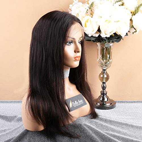 Bella Hair 150% Density Straight Full Lace Human Hair Wigs Pre Plucked Natural Hairline and Bleached Knots Remy Virgin Human Lace Wig with Baby Hair for Black Women (18inch) - Image 2