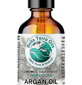 Bella Terra Oils - Argan Oil 4 oz - Embrace Silky Hair with Argan Oil for Hair, Harvested Pure, Enriched with Natural Antioxidants & Essential Minerals