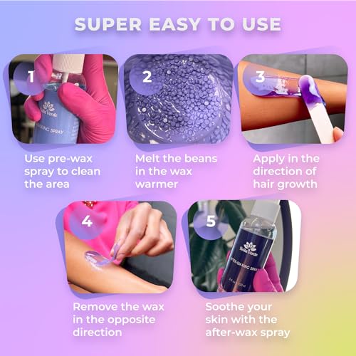 Bella Verde Waxing Kit - Home Wax Kit for Women and Men - Wax Warmer with LED display - for Brazilian Body Legs Eyebrows Face Lips Armpits - Image 5