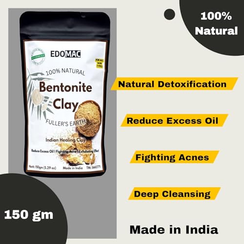 Bentonite Clay Powder for Unleashing the potential of skincare rituals - 100% Natural Indian Healing Clay for cleasing and Detox facial mask and body mud (5.29 oz) - Image 2