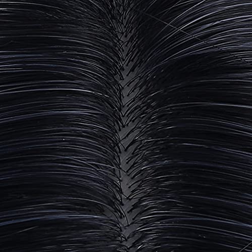BERON 14-Inch Short Curly Black Purple Ombre Wig with Bangs for Women Girls - Image 5