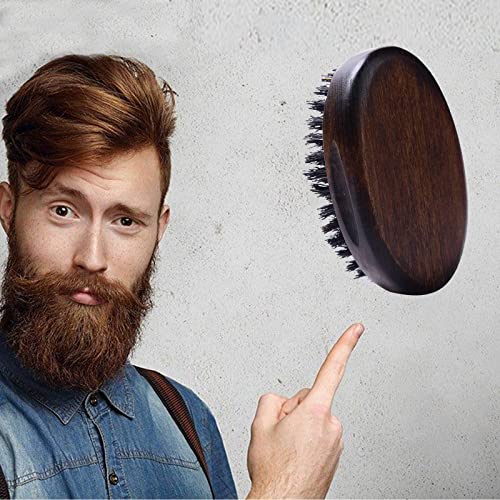 Black Walnut Handle Boar Bristle Beard Brush for Men's Grooming - Image 3