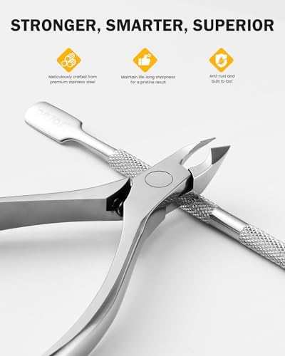 BEZOX Cuticle Trimmer with Pusher - Salon Quality Cuticle Clipper with Cuticle Pushers, Super Sharp Cuticle Cutters and Dual-End Nail Pushers Cuticle Stick, Professional Manicure Tools - Image 6
