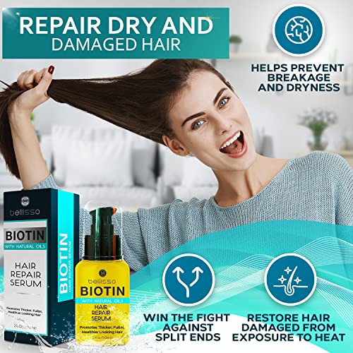 Biotin Shampoo, Conditioner, Serum for Volume and Heat Protectant Spray with Biotin and Moroccan Argan Oil - Leave in Deep Conditioner. Thickening Hair Treatment for Dry, Normal and Oily hair. - Image 6