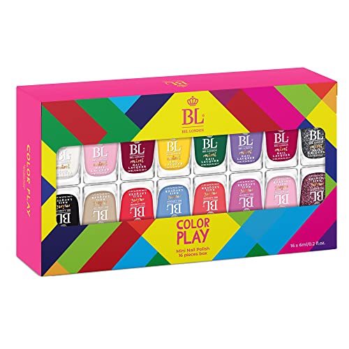BL Color Play 16 Piece Quick Dry Radiant Nail Polish Set for Women
