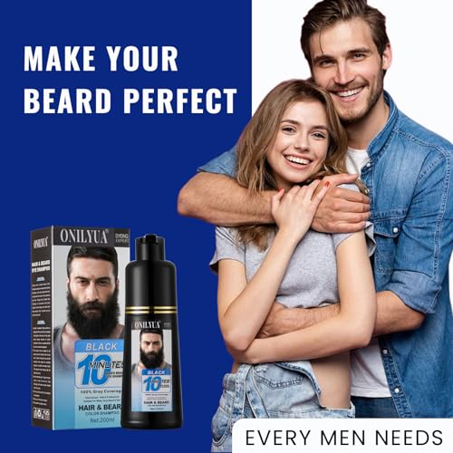 Black Beard Dye 200ml for Fast 10-Minute Coverage with 3-in-1 Formula - Image 7