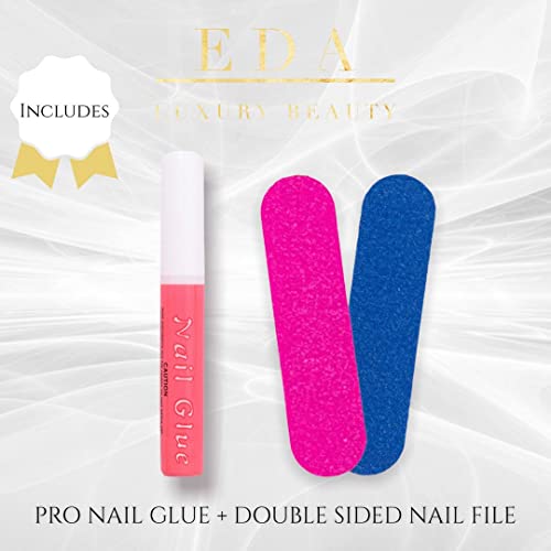 Black Matte Luxe Design Press On Nails Full Cover Acrylic Nail Kit Glue On Halloween False Nails Extra Long Ballerina Coffin Square Nail Art Tips Super Fashion Fake Nails Set - Image 2