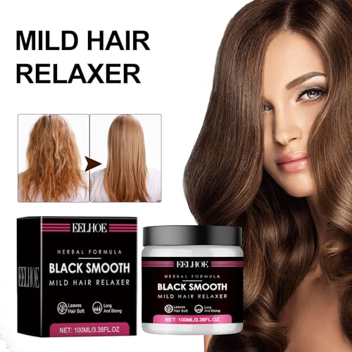Black Silk Mild Hair Relaxer,Natural Hair Straightening Protector,2024 New Black Silk Hair Relaxer for Curly Hair,Natural Black Silk Mild Hair Relaxer Hair (5pcs,Black) - Image 3