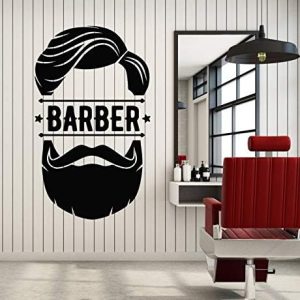 Black Vinyl Wall Decal for Barber Shop Hair Salon Mustache Icon