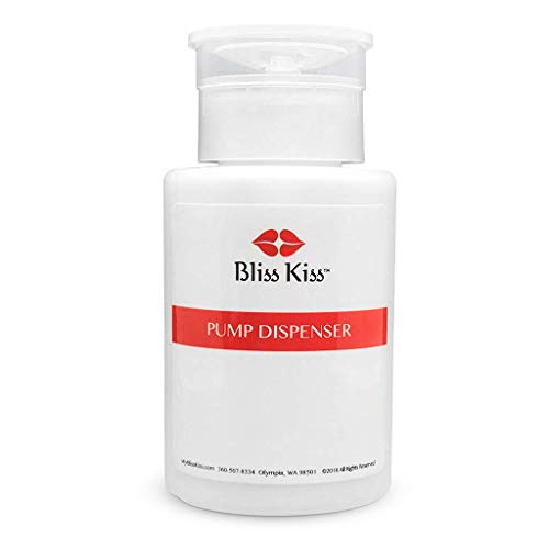 Bliss Kiss Push Down Pump Dispenser. Durable, Rust-Free. For Nail Art, Acetone, Makeup Remover, Rubbing Alcohol etc.