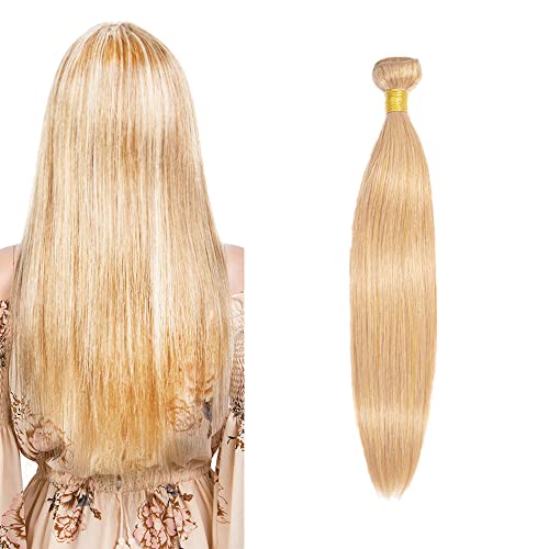 Blonde Bundles P27/613 Straight Human Hair Bundles Brazilian Two Tone Honey Blonde Mixed With Blonde Bundles Human Hair Unprocessed Virgin Hair 1 Bundle 8 Inch 613 Bundles Hair Weave