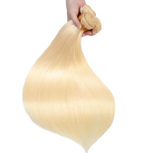 Blonde Straight Bundles Color 613 Human Hair Bundles Honey Blonde Straight Bundles Double Weft Brazilian Human Hair Extersions Bundles for Black Women (22 24 26 Inch 3 Bundles) - Image 5