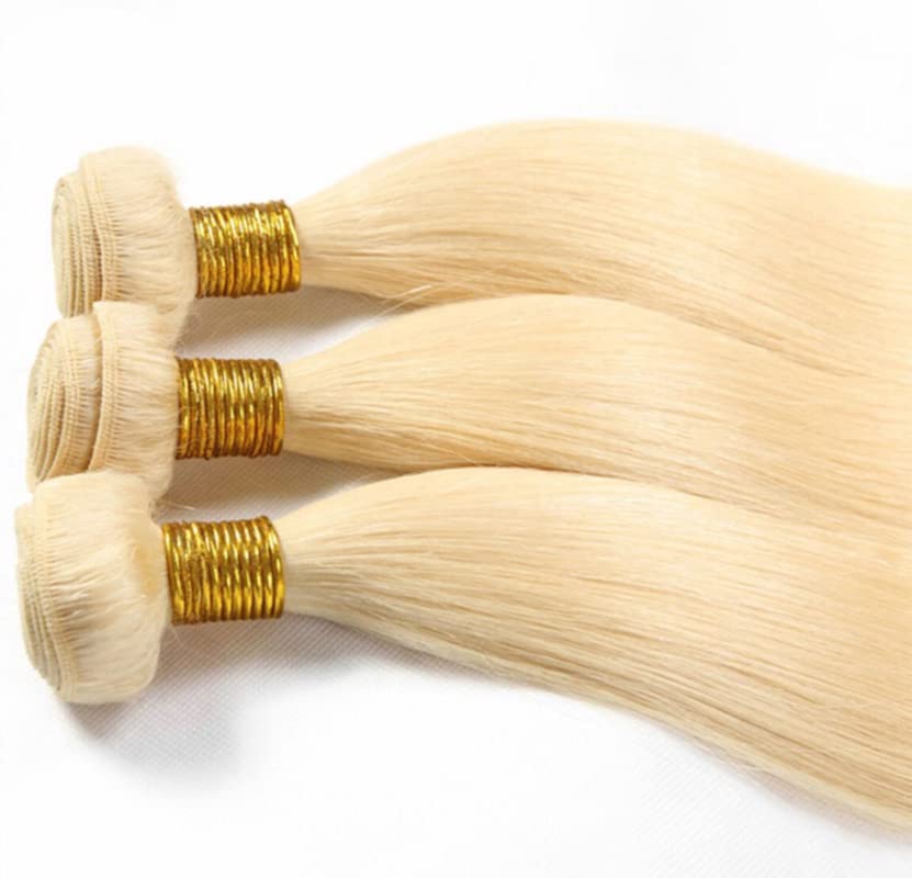 Blonde Straight Bundles Color 613 Human Hair Bundles Honey Blonde Straight Bundles Double Weft Brazilian Human Hair Extersions Bundles for Black Women (22 24 26 Inch 3 Bundles) - Image 6