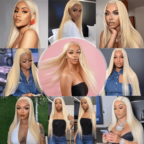 Blonde Straight Bundles Color 613 Human Hair Bundles Honey Blonde Straight Bundles Double Weft Brazilian Human Hair Extersions Bundles for Black Women (22 24 26 Inch 3 Bundles) - Image 2