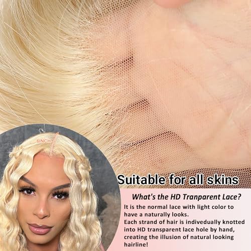 Blonde Wig Human Hair 26 Inch 13x6 Lace Front Wigs Human Hair 613 Wig 200 Density Body Wave Blonde Lace Front Wigs Human Hair Pre Plucked Glueless Wigs Human Hair 613 HD Lace Frontal Wig - Image 3