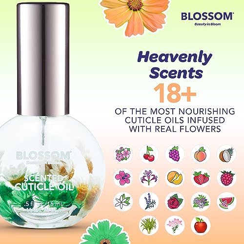 Blossom Hydrating, Moisturizing, Strengthening, Scented Cuticle Oil, Infused with Real Flowers, Made in USA, 0.5 fl. oz, Amazon Exclusive, Lemongrass Ginger - Image 2
