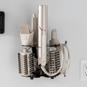 Blow Dryer Accessory Holder - Compatible With Shark FlexStyle - Wall Mounted or Countertop Bathroom Organizer for Hair Dryer Attachments