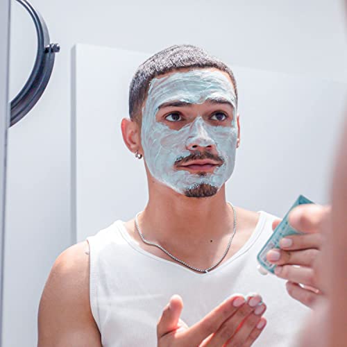Blue Charcoal Face Mask - Men's Natural Cleansing Skincare - Pore Reducing, Skin Hydrating, Brightening, Clay and Charcoal Facial Mask, For All Skin Types - Blackheads, Acne, Oily or Dry Skin (2-Pack) - Image 5