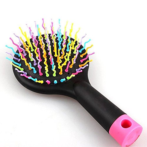 Bluelans® Detangling Brush with Mirror - Detangler Hair Comb or Brush - Wet & Dry Detangle Comb - Adults & Kids (Black) - Image 2