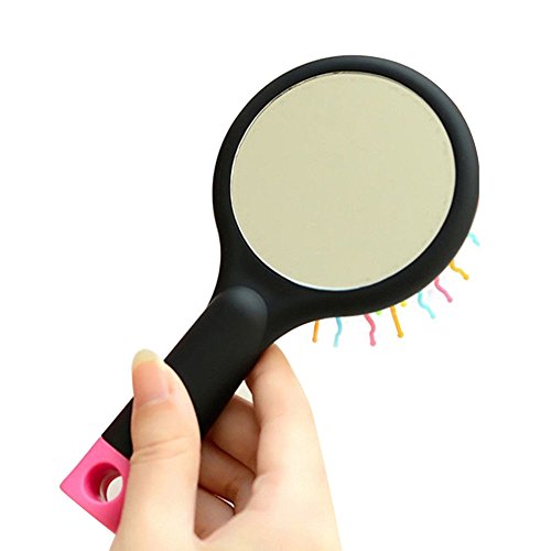 Bluelans® Detangling Brush with Mirror - Detangler Hair Comb or Brush - Wet & Dry Detangle Comb - Adults & Kids (Black) - Image 3