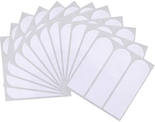 Blulu 576 Pieces French Manicure Nail Stickers Strips, Self Adhesive Nail Sticker Tips for Manicure Decoration DIY Tools (Moon Shape Design, 576 Pieces)