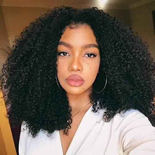 BLY 7A Mongolian Afro Kinky Curly Human Hair 3 Bundles Unprocessed Hair Weave Weft Big Hair for African American Women Natural Color (22/24/26 Inch)