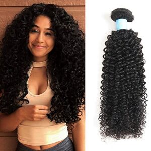 BLY 7A Mongolian Kinky Curly Human Hair 10-14 Inch Natural Color Weave Bundles