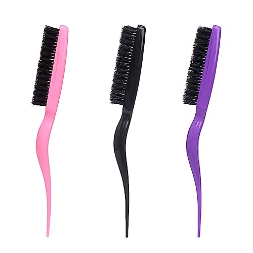 Boar Bristle Brush Comb Hair Teasing Brush For Women Men Salon Boar Bristle Beauty Styling Backcombing Brush For Women Hair Styling Accessory Hair Detangling Brush Hair Volumizing Comb Hair Smoothing - Image 2