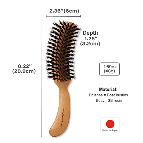 Curved Handle Boar Bristle Hair Styling Brush for All Hair Types - Image 5