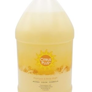 BoaVida Deodorizing Citrus Plus Elder Shampoo and Body Wash made with Persimmon to Treat the Presence of Nonenal and Remove Old Person Smell, 1 gallon