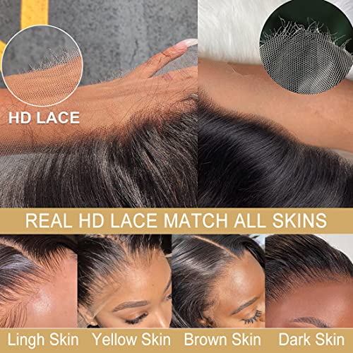 Bob Wig Human Hair 13x4 Body Wave HD Lace Front Wigs Human Hair Pre Plucked Jolanly Wavy Bob Wigs for Women Short Bob Wigs Brazilian Loose Wave Wear and Go Human Hair Wig 180% Density 12 Inch - Image 4