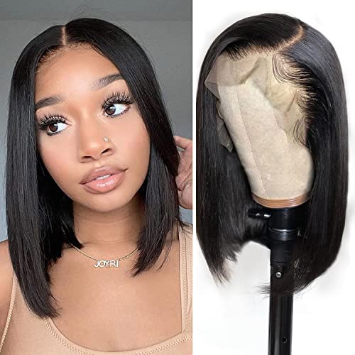 Bob Wig Human Hair 13x4 HD Lace Front Wigs Human Hair For Women 10A Short Bob Human Hair Wigs Pre Plucked Glueless Wigs Straight Bob Lace Front Wigs Human Hair 14 Inch
