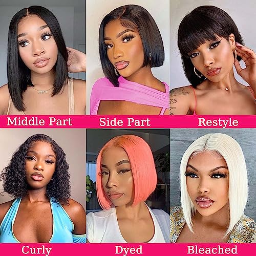 Bob Wig Human Hair,150% Density Lace Front Wigs Human Hair Brazilian Virgin Short Bob Wigs,13x4 Hd Human Hair Lace Front Wigs Pre Plucked With Baby Hair For Black Women(10 Inch,bob Wig) - Image 5