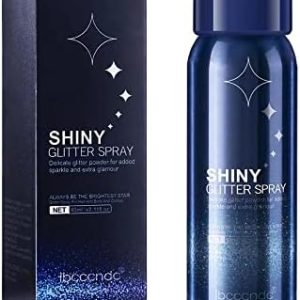 Body Glitter Spray for Hair Body or Clothes, Silver Shiny Glitter Hair Spray, Temporary Holographic Glitter Makeup Spray, Lightweight, Adds Sparkly Shimmery Glow for All Skin, 2.02 oz