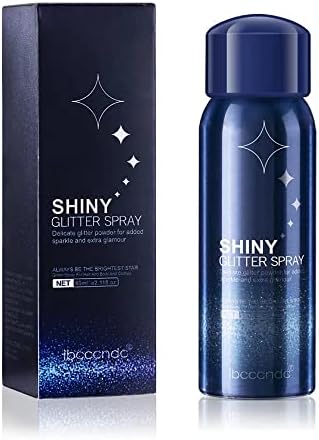 Body Glitter Spray for Hair Body or Clothes, Silver Shiny Glitter Hair Spray, Temporary Holographic Glitter Makeup Spray, Lightweight, Adds Sparkly Shimmery Glow for All Skin, 2.02 oz