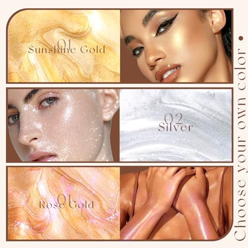 Body Glitter Spray, Sparkling Body Shimmer Mist, Brighten Luminizer Glow Illuminator Liquid Highlighter for Face Body Hair Moisturizing Non-Sticky Holographic Luster Shiny Makeup 50ml#Mermaid - Image 3