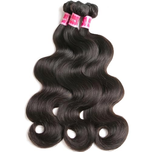 16/18/20 Inch 3 Bundle Natural Black Body Wave Human Hair Extensions - Image 2