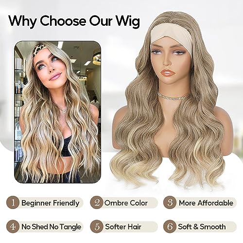 Soft Synthetic Body Wave Headband Wig for Black Women Natural Wavy Half Wig - Image 3