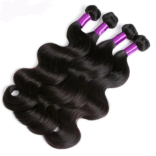 Body Wave Human Hair 4 Bundles(16 18 20 22 Inch)10A Grade 100% Unprocessed Human Hair Bundles Body Wave Human Hair Weave Bundles Hair Extensions for Black Women Natural Color - Image 2