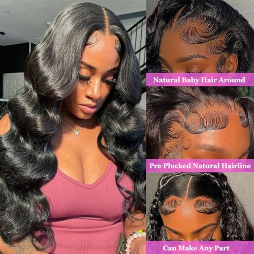 26 Inch Body Wave Lace Front Wig 13x4 HD Transparent Human Hair 180 Density - Image 2