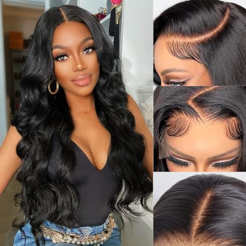 26 Inch Body Wave 13x4 HD Lace Front Human Hair Wig, 180% Density, Glueless, Pre Plucked with Baby Hair