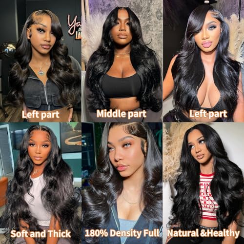Body Wave Lace Front Wigs Human Hair 13x4 HD Lace Front Wigs Human Hair 180% Density Wigs For Women Lace Frontal Glueless Wigs Human Hair Pre Plucked With Baby Hair 26inch - Image 5
