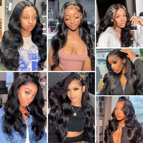Body Wave Lace Front Wigs Human Hair 13X4 HD Lace Front Wigs Human Hair Pre Plucked 26 Inch Glueless Wigs for Black Women Human Hair 180 Density Frontal Wigs Human Hair with Baby Hair - Image 9