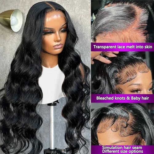 Body Wave Lace Front Wigs Human Hair 13X4 HD Lace Front Wigs Human Hair Pre Plucked 26 Inch Glueless Wigs for Black Women Human Hair 180 Density Frontal Wigs Human Hair with Baby Hair - Image 7