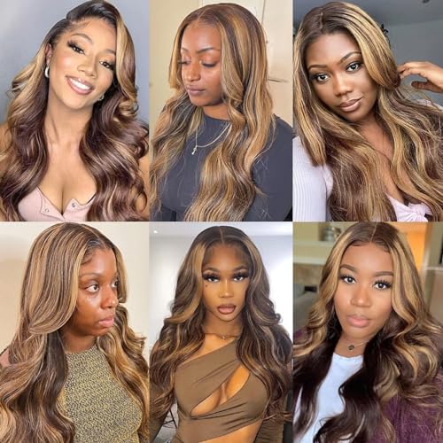Body Wave Lace Front Wigs Human Hair 13x6 HD Transparent Honey Blonde Lace Front Wig Human Hair 4/27 Colored Glueless Wigs Human Hair Brazilian Virgin Human Hair Wigs 180 Density (22 Inch) - Image 7
