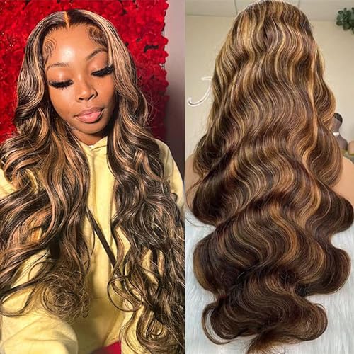 Body Wave Lace Front Wigs Human Hair 13x6 HD Transparent Honey Blonde Lace Front Wig Human Hair 4/27 Colored Glueless Wigs Human Hair Brazilian Virgin Human Hair Wigs 180 Density (22 Inch) - Image 2