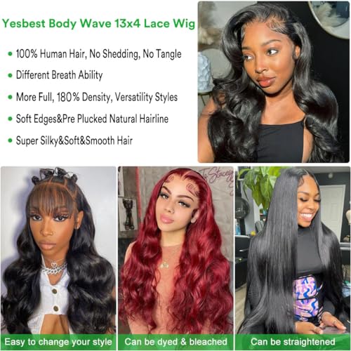Body Wave Lace Front Wigs Human Hair 26 Inch 13x4 HD Transparent Lace Frontal Human Hair Wigs Glueless Wigs Human Hair Pre Plucked with Baby Hair 180% Density Body Wave Lace Front Wig - Image 7